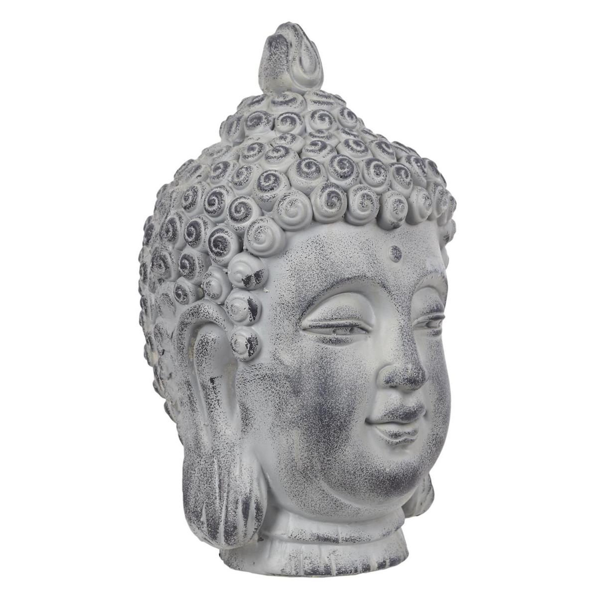 Voir la diapositive 2 : The Home Deco Factory Tête de bouddha déco  asie  42cm argent