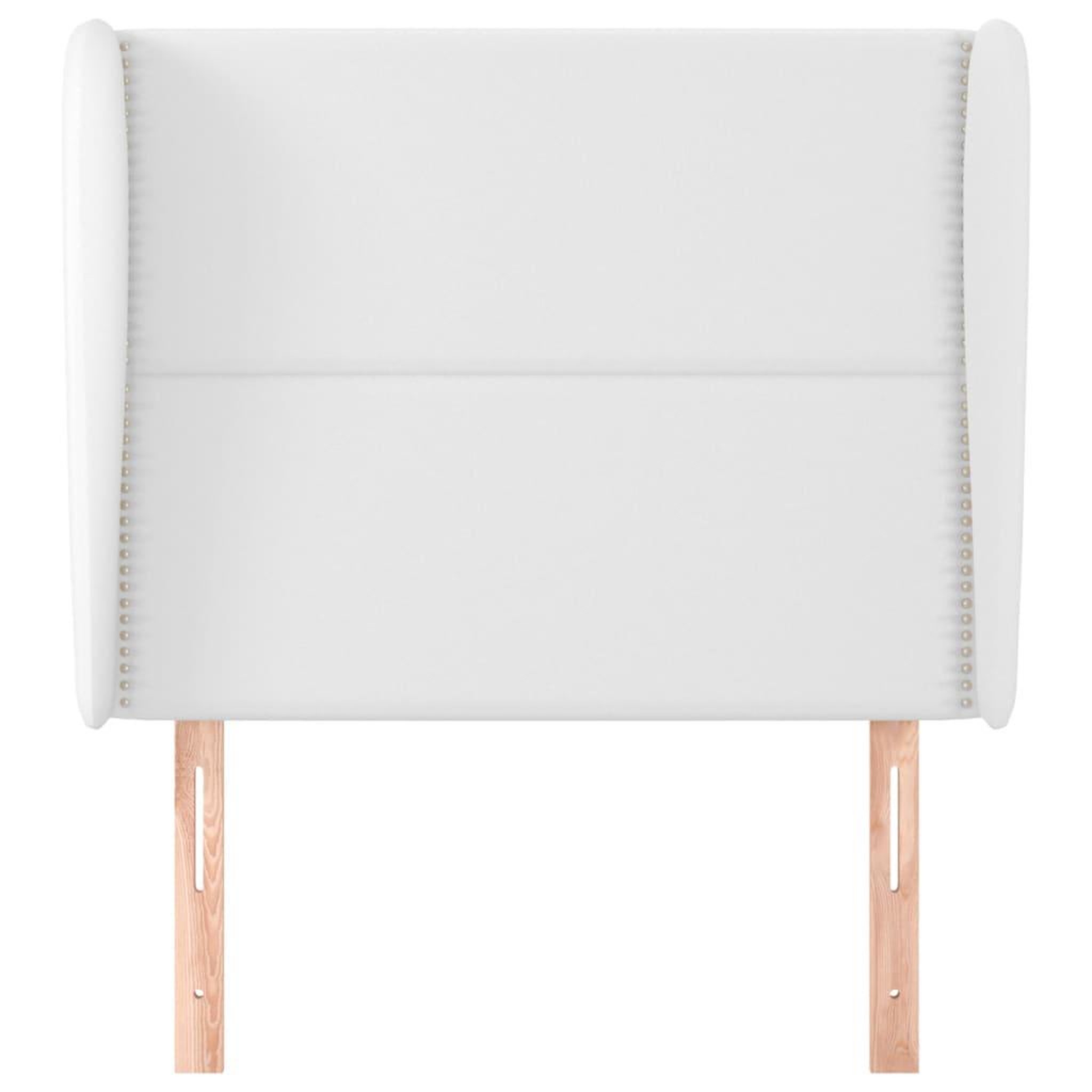 Voir la diapositive 3 : VIDAXL Tete de lit avec oreilles Blanc 103x23x118/128 cm Similicuir