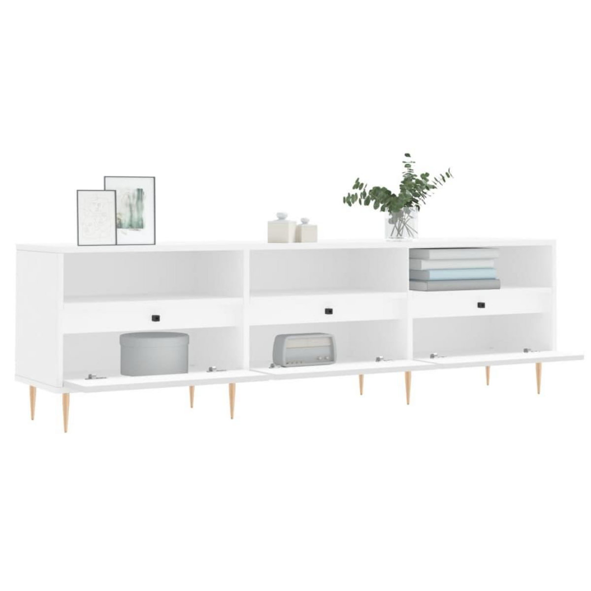 VIDAXL Meuble TV blanc 150x30x44,5 cm bois d'ingenierie