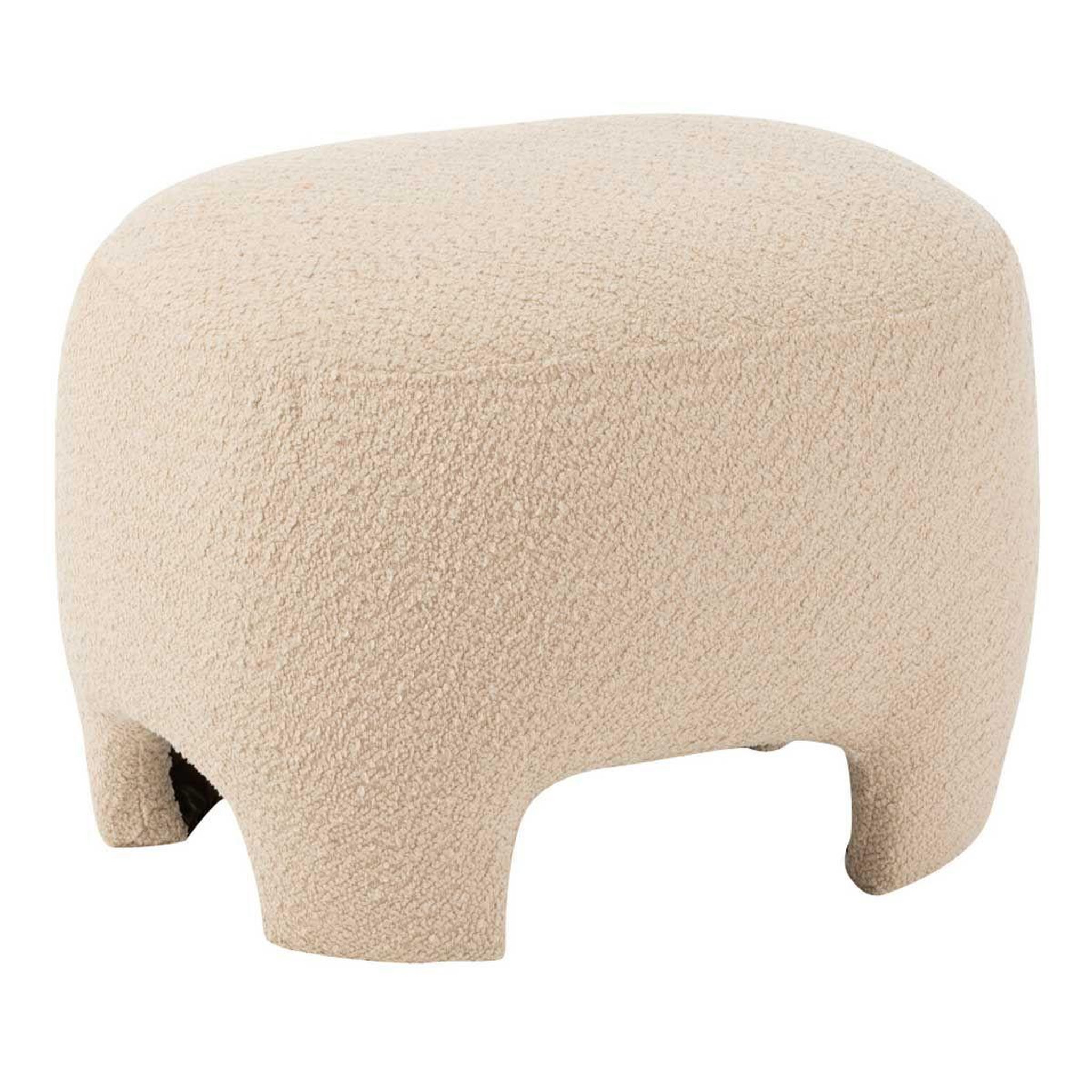 J-LINE Pouf design tricoté  erwin  55cm blanc