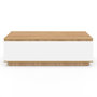 Voir la diapositive 3 : ID MARKET Table basse TOMI 110 cm avec porte façon hêtre et blanc