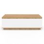 Voir la diapositive 3 : ID MARKET Table basse TOMI 110 cm avec porte façon hêtre et blanc