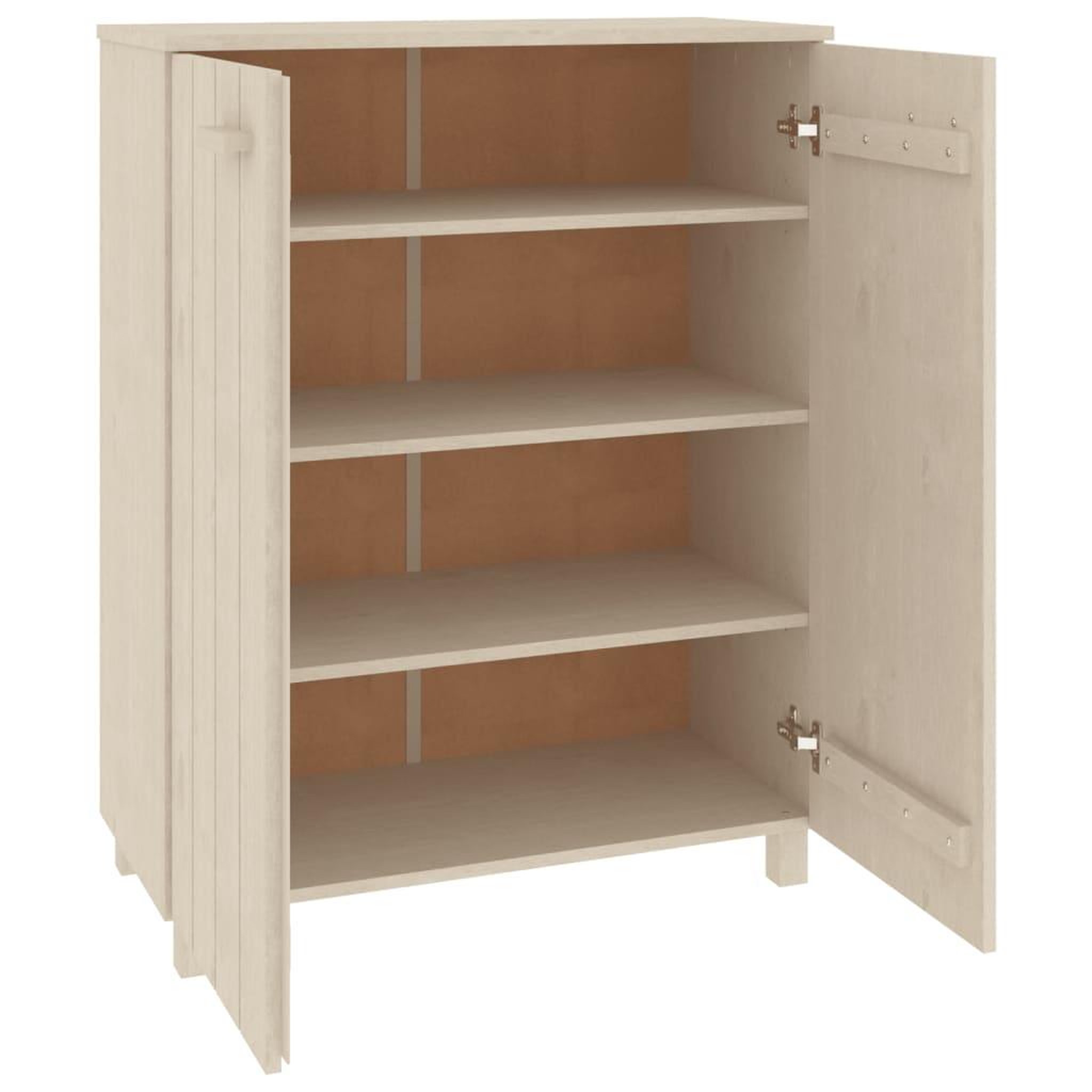 Voir la diapositive 5 : VIDAXL Armoire a chaussures HAMAR Marron miel 85x40x108 cm Pin massif
