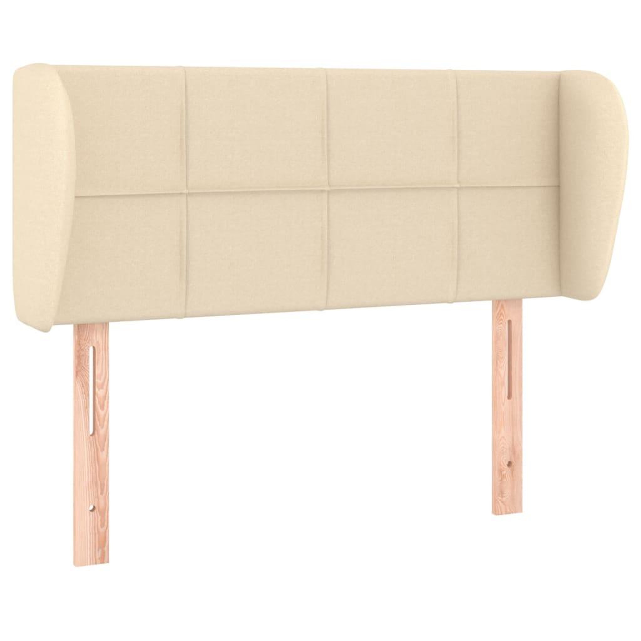 Voir la diapositive 2 : VIDAXL Tete de lit avec oreilles Creme 103x23x78/88 cm Tissu