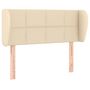 Voir la diapositive 2 : VIDAXL Tete de lit avec oreilles Creme 103x23x78/88 cm Tissu