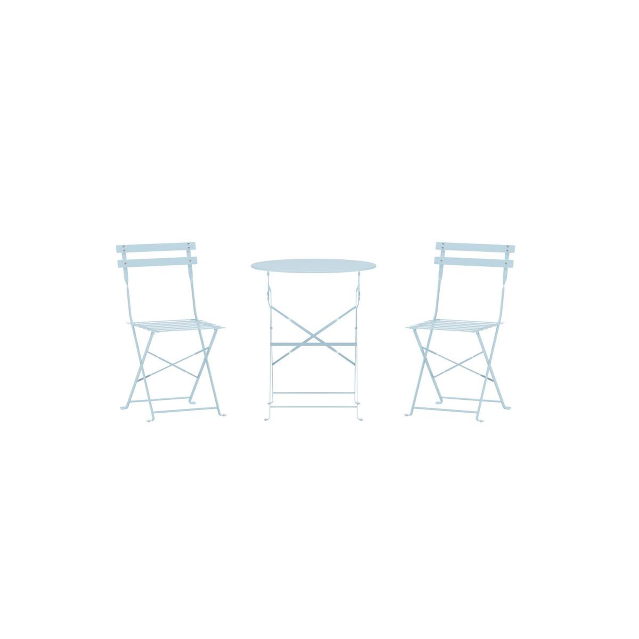 Voir la diapositive 2 : Paris Prix Ensemble table de jardin & 2 chaises  tao  71cm bleu