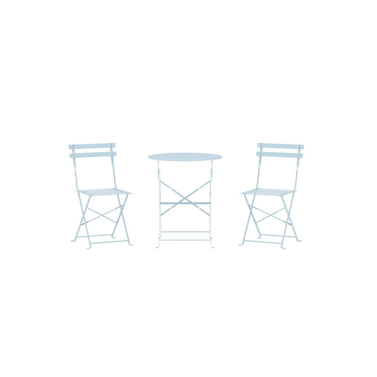Paris Prix Ensemble Table de Jardin & 2 Chaises  Tao  71cm Bleu