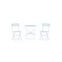 Voir la diapositive 2 : Paris Prix Ensemble Table de Jardin & 2 Chaises  Tao  71cm Bleu