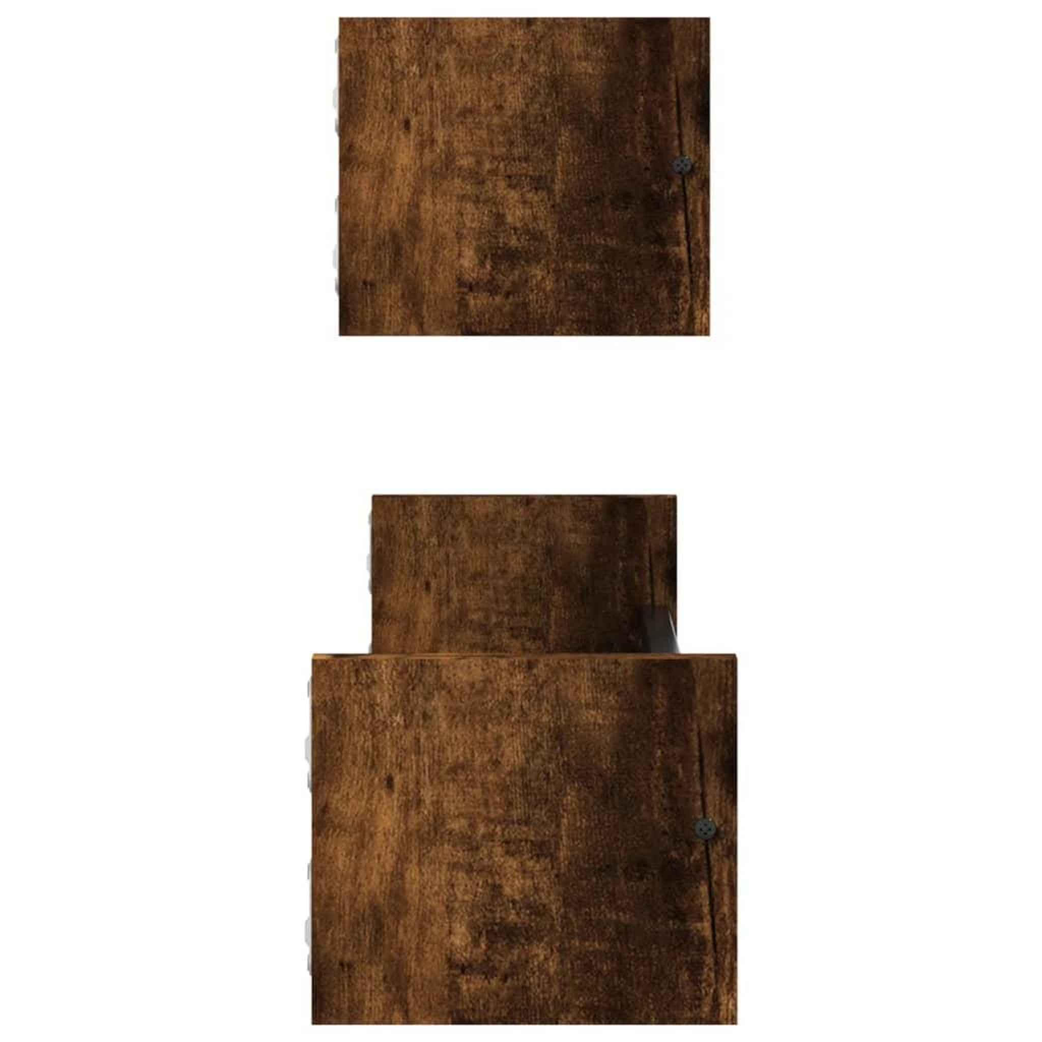 Voir la diapositive 5 : VIDAXL Etageres murales avec barres 2 pcs chene fume 60x16x14 cm