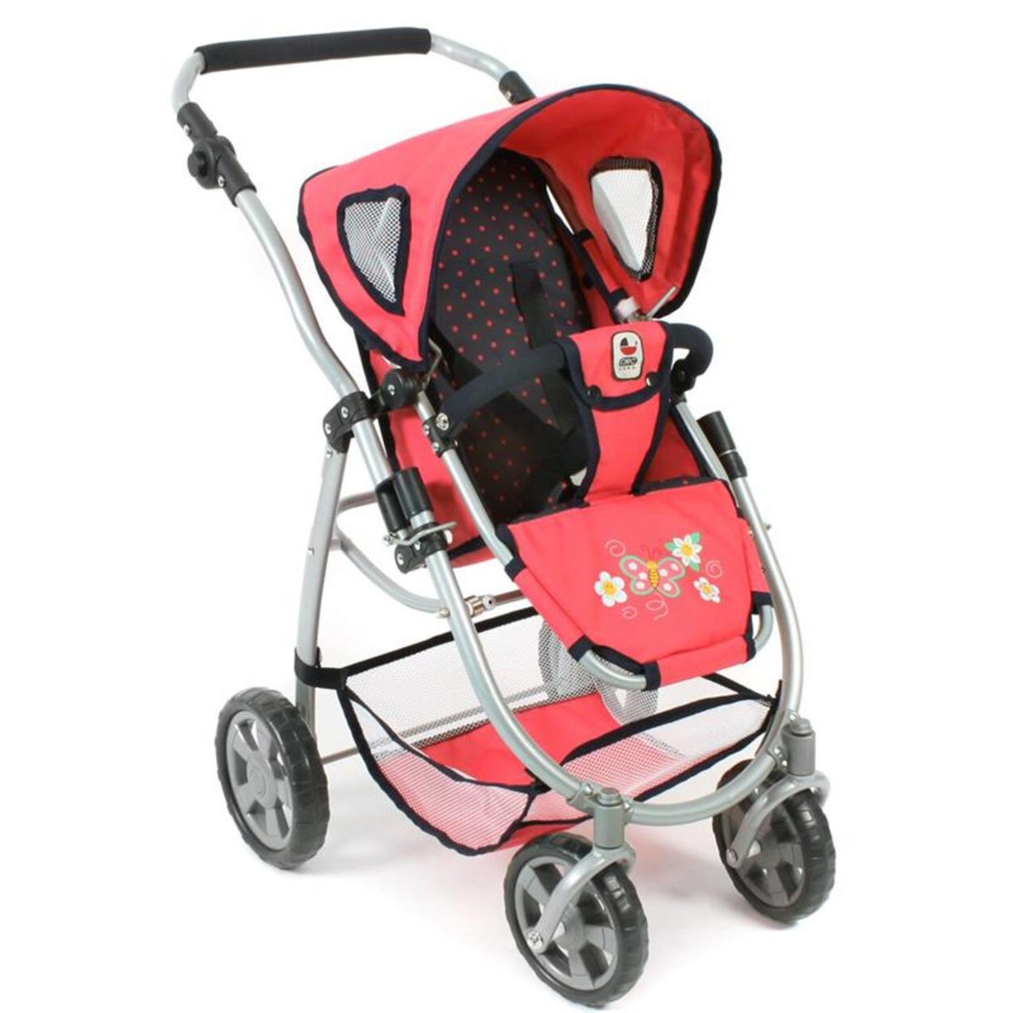 Voir la diapositive 3 : BAYER CHIC 2000 La poussette pour poupées, combinée 3 en 1 EMOTION ALL IN - Corail à pois