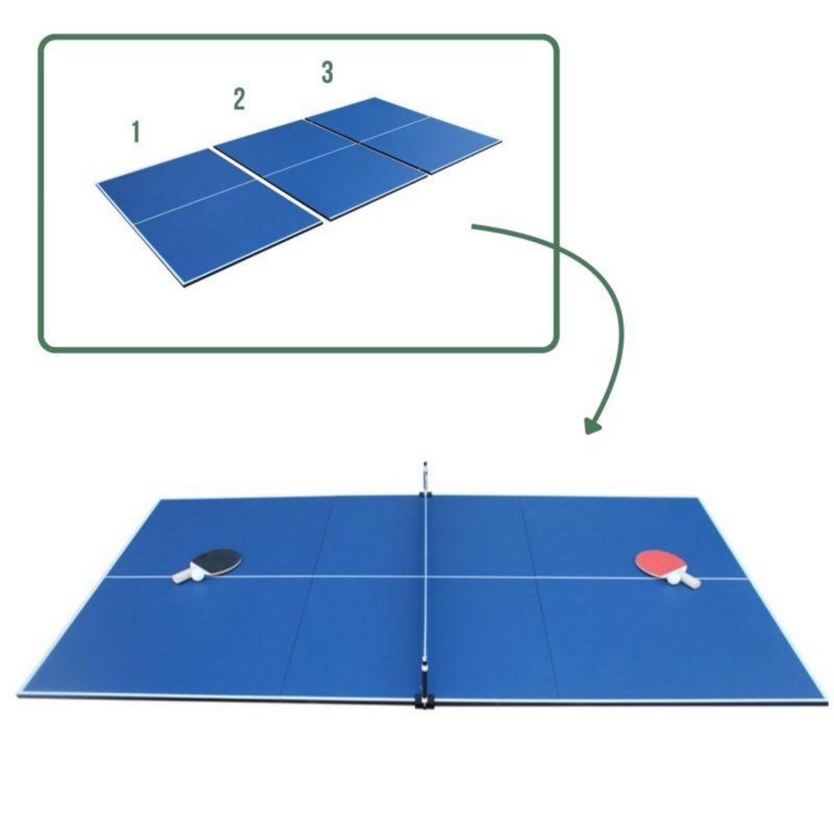 SOKKER Plateau de table de ping-pong avec accessoires - pliable ( 3 panneaux)