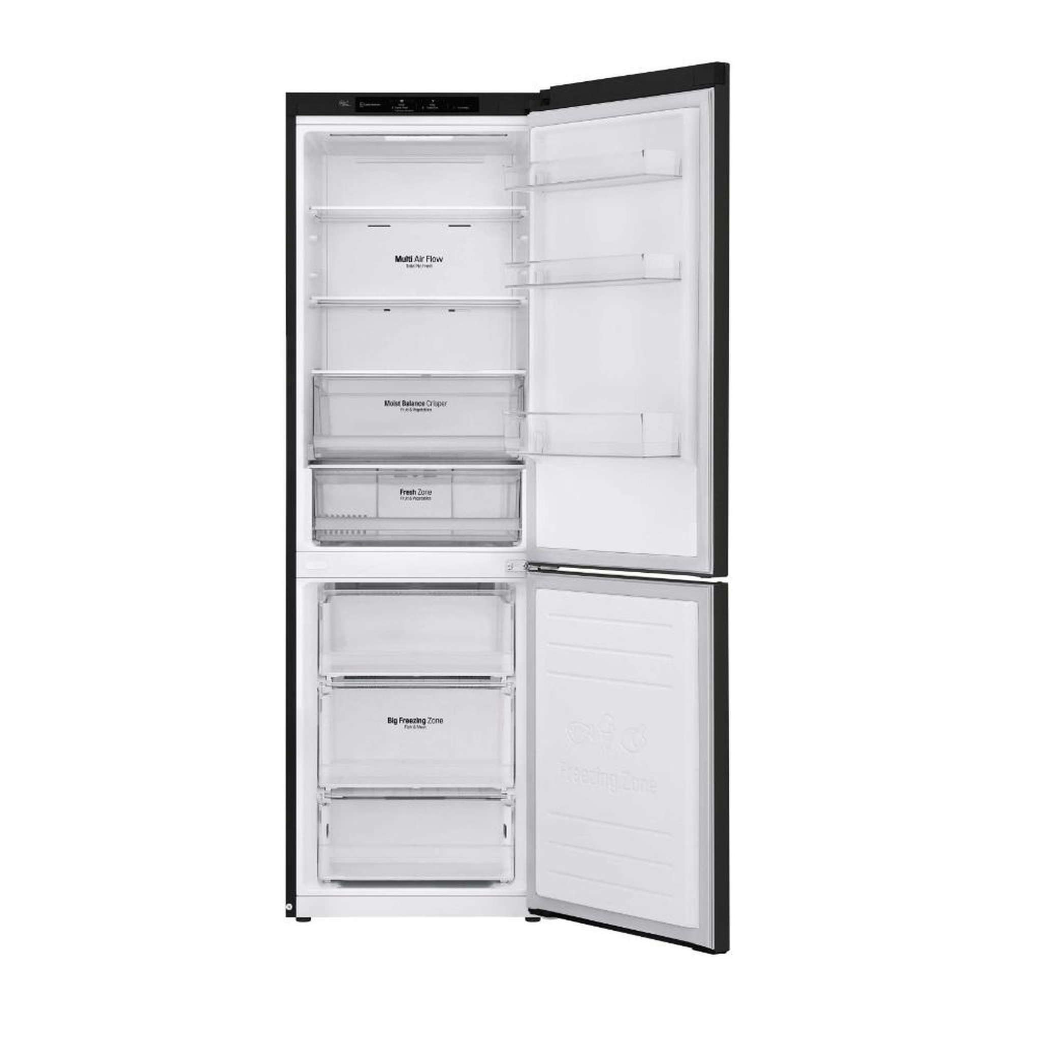 Voir la diapositive 3 : LG Réfrigérateur combiné 60cm 341l ventilé noir - gbb61bljen