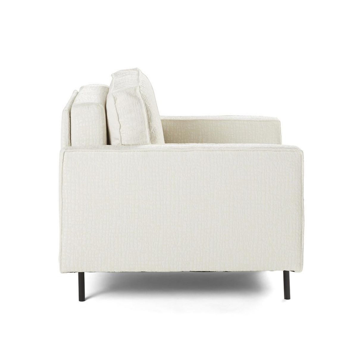 LISA DESIGN Charlie - fauteuil - pieds hauts - en tissu velours relief