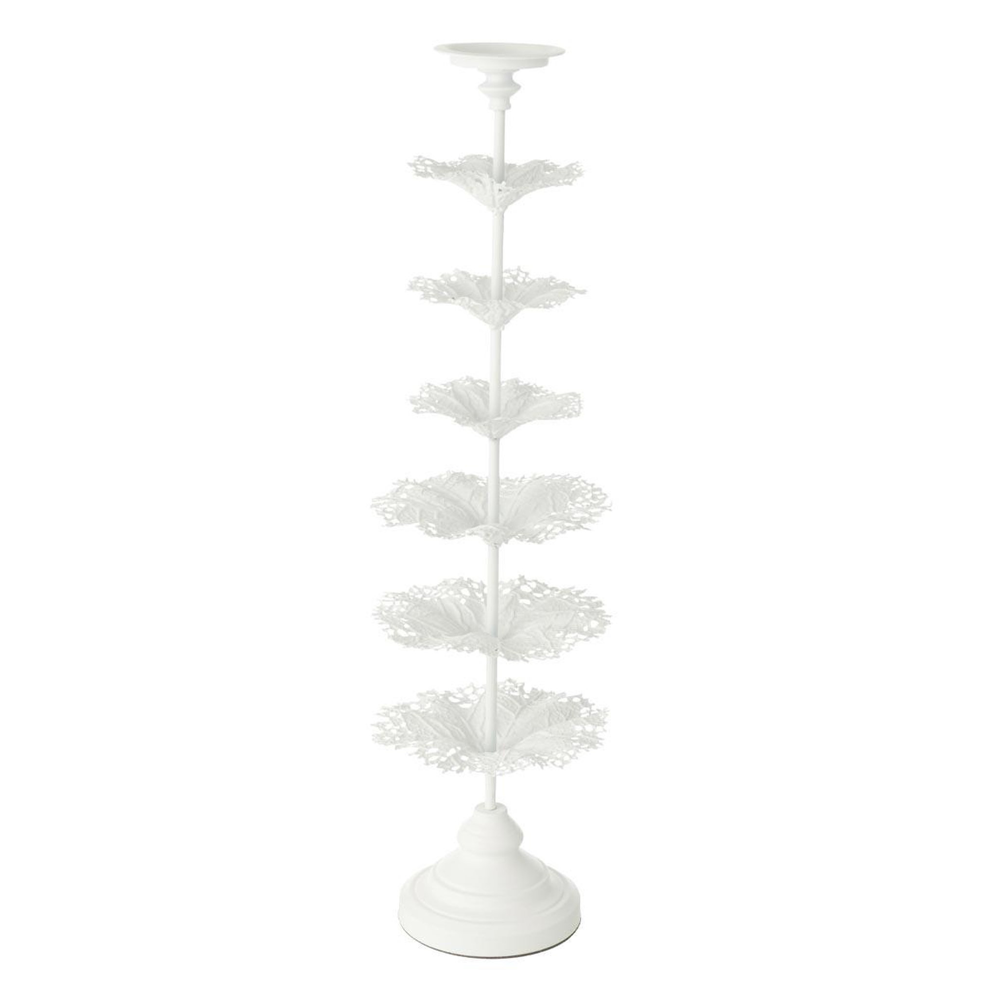 J-LINE Photophore Design en Métal  Arbre  79cm Blanc