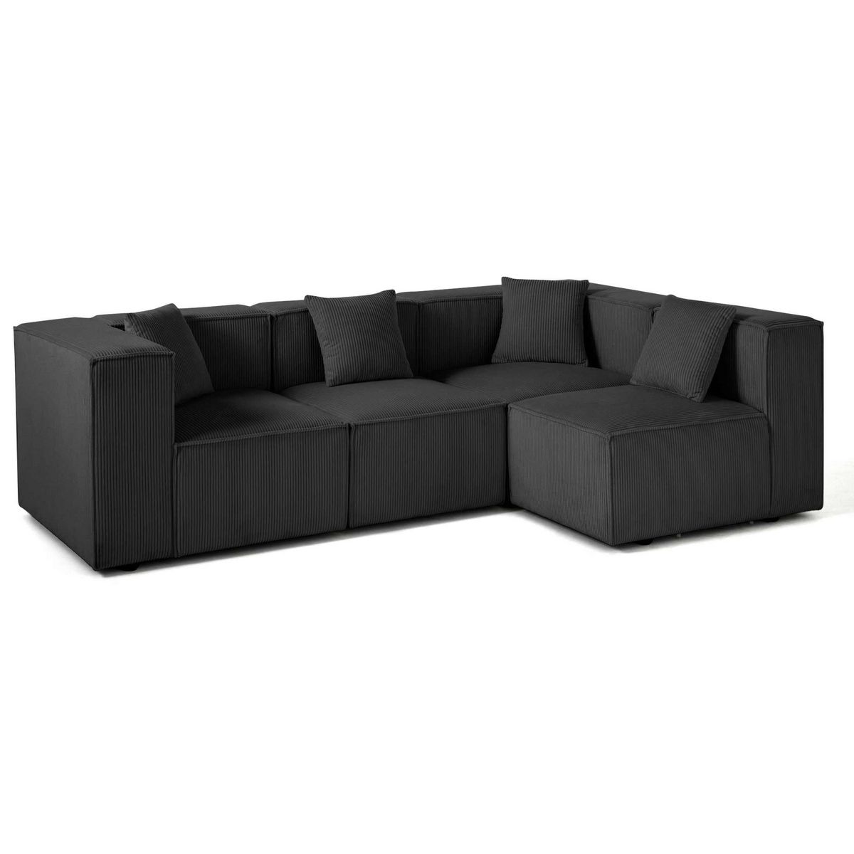 LISA DESIGN Arty - canapé modulable d'angle droit 4 places - en velours côtelé