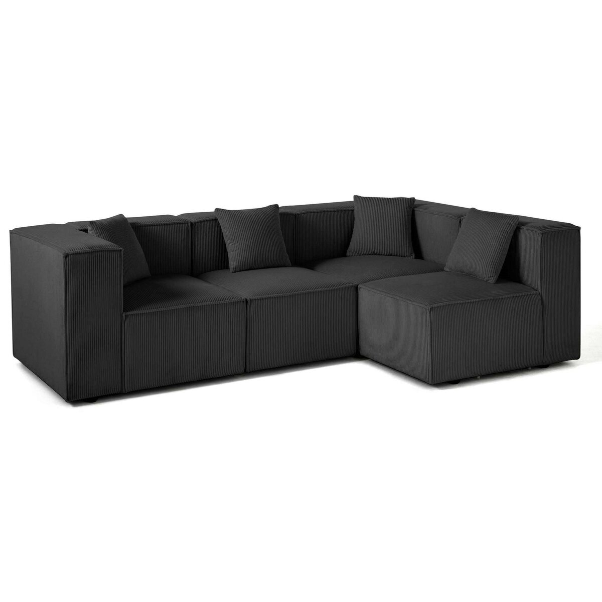 LISA DESIGN Arty - canapé modulable d'angle droit 4 places - en velours côtelé