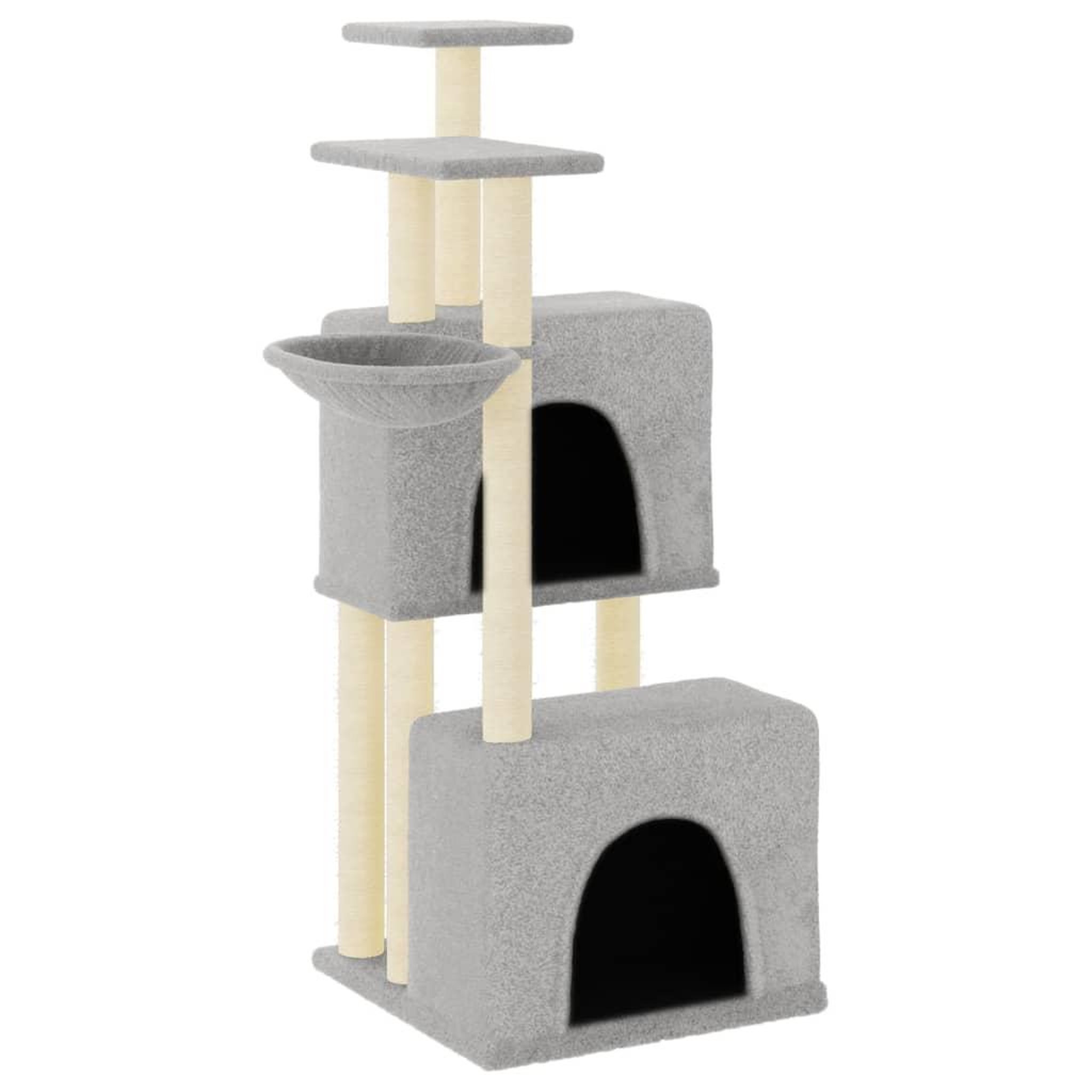 Voir la diapositive 2 : VIDAXL Arbre a chat avec griffoirs en sisal gris clair 122 cm