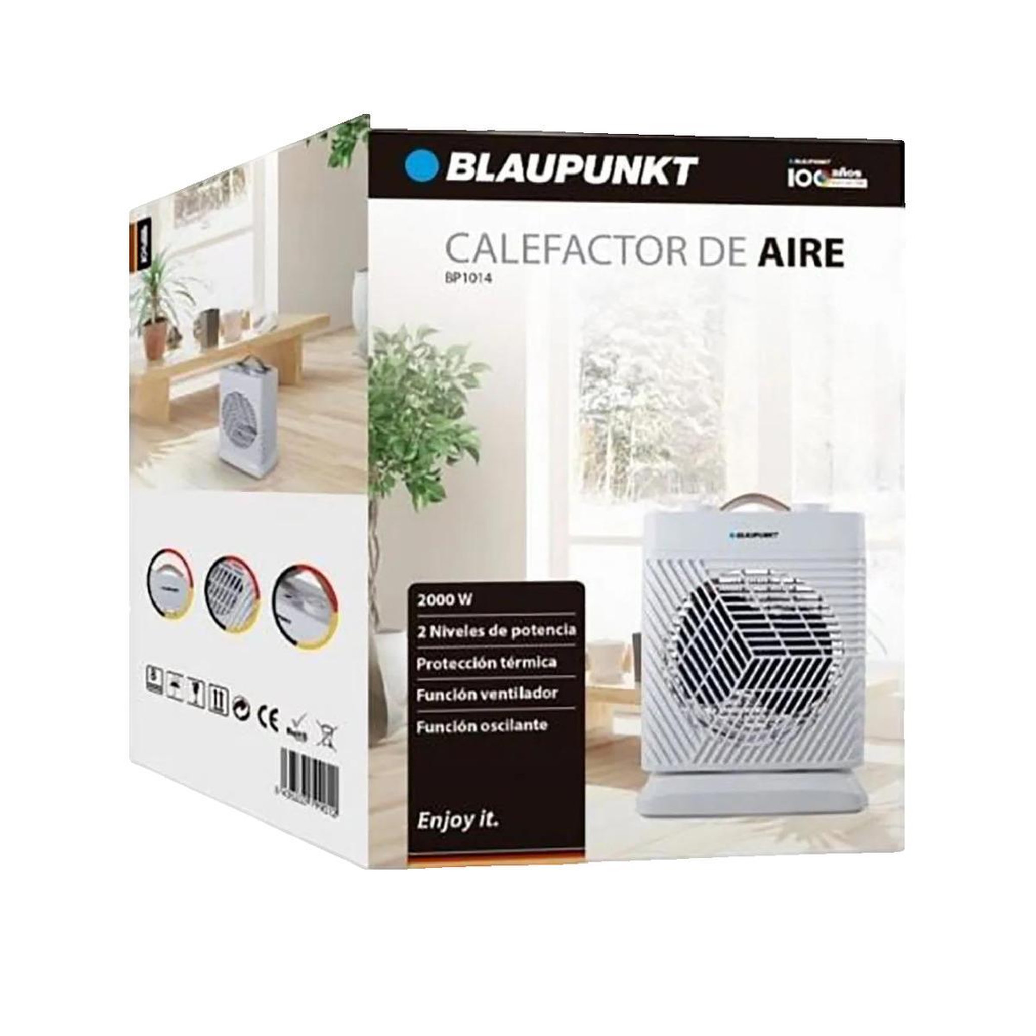 Voir la diapositive 3 : BLAUPUNKT Chauffage Convecteur Blaupunkt BP1014 2000W Oscillant Thermostat Ajustable