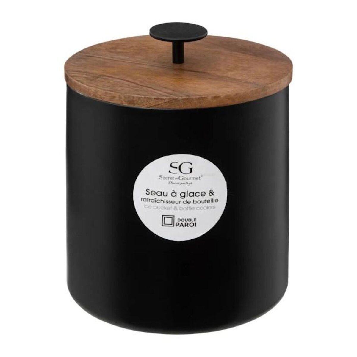 SECRET DE GOURMET Seau à Glace  Café  19cm Noir