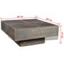Voir la diapositive 3 : VIDAXL Table basse carree Marron fonce Bois massif de manguier