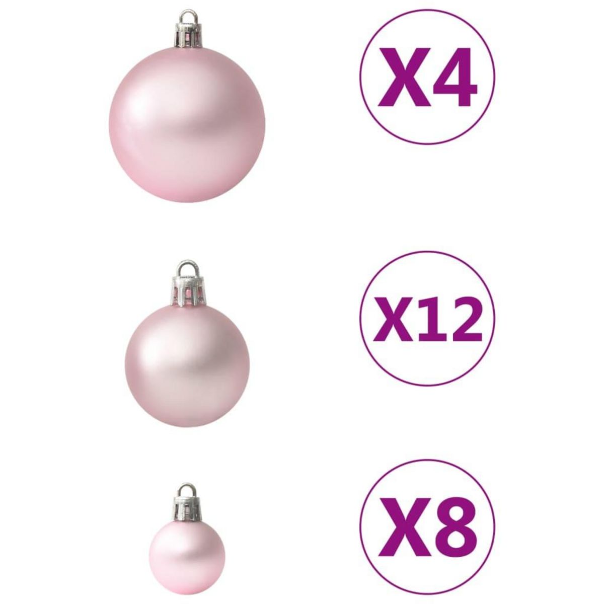 VIDAXL Ensemble de boules de Noël 100 pcs Rose