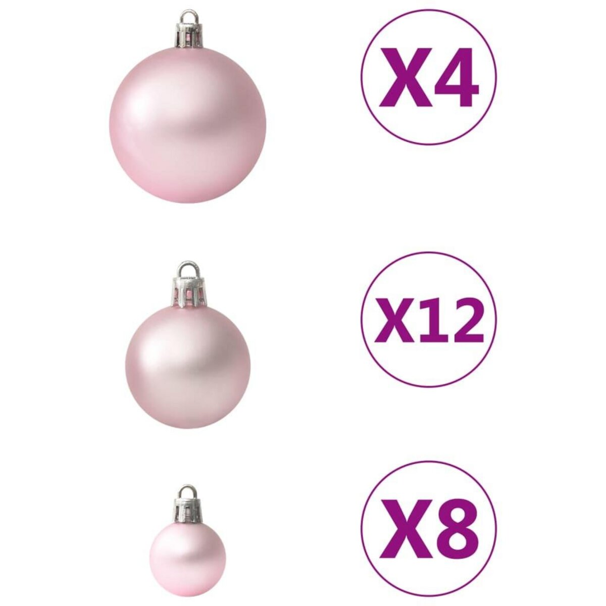VIDAXL Ensemble de boules de Noël 100 pcs Rose