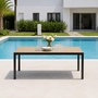 Voir la diapositive 5 : CONCEPT USINE Table de jardin 240cm 10 personnes avec plateau en verre trempé effet bois BRISBANE