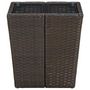 Voir la diapositive 3 : VIDAXL Table a the Marron 41,5x41,5x44 cm Resine tressee verre trempe