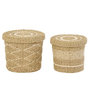 Voir la diapositive 3 : Paris Prix Lot de 2 Paniers de Rangement  Seann  32cm Naturel & Blanc