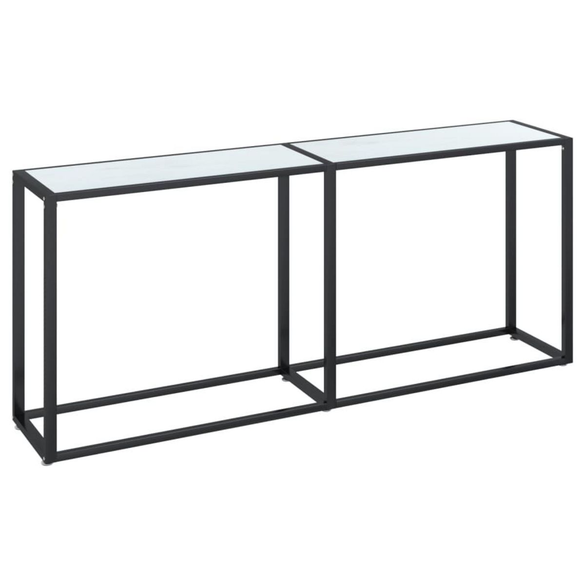 VIDAXL Table console Marbre blanc 180x35x75,5 cm Verre trempe