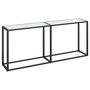 Voir la diapositive 2 : VIDAXL Table console Marbre blanc 180x35x75,5 cm Verre trempe