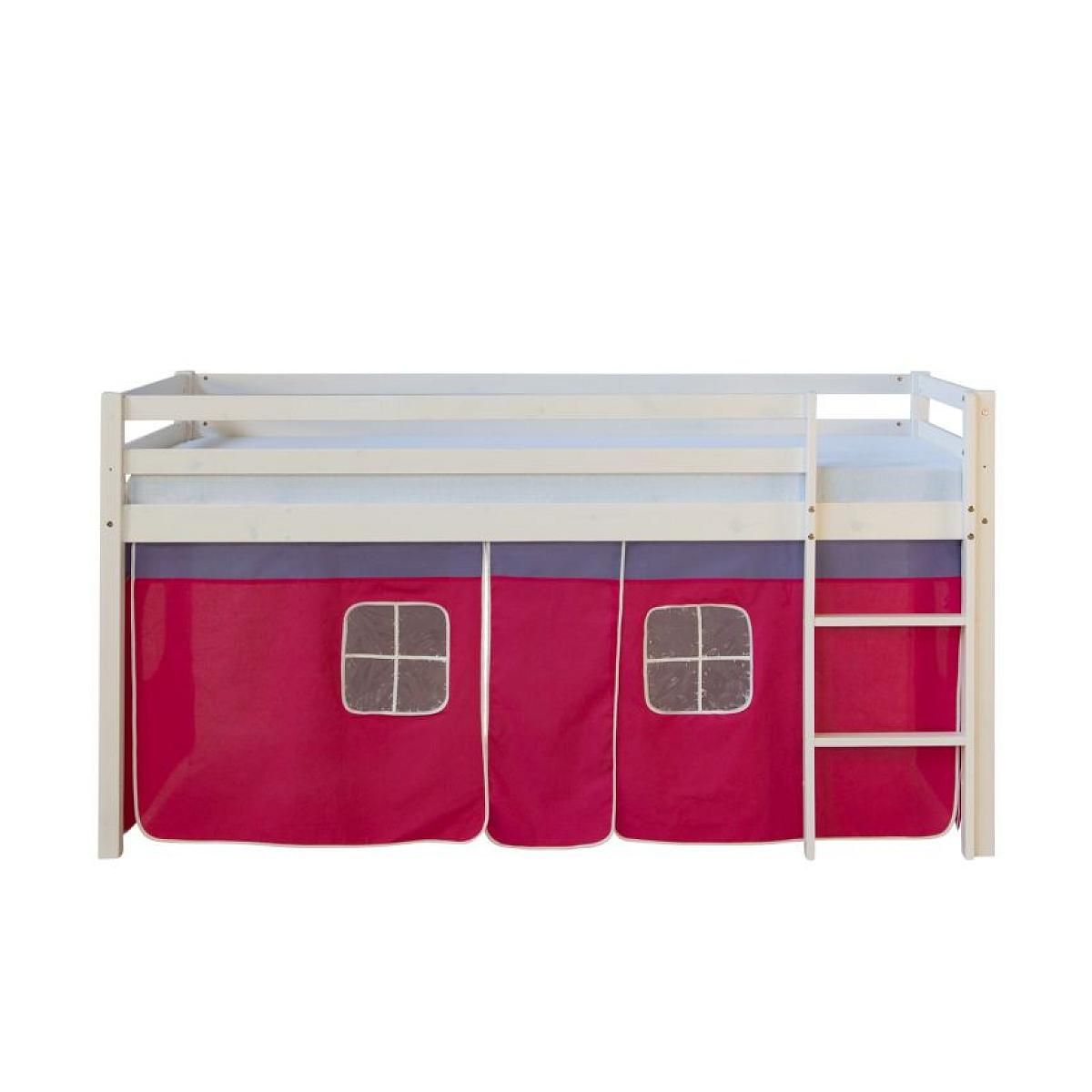 HomeStyle4U Lit rose mi-haut 90x200 cm sommier matelas
