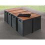Voir la diapositive 4 : BEST MOBILIER Cuba - salon de jardin encastrable 12 places - en résine tressée - noir avec coussins beiges + housse de protection