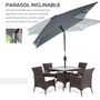 Voir la diapositive 4 : OUTSUNNY Parasol inclinable rectangulaire métal polyester haute densité 2,95L x 1,95l x 2,4H m gris