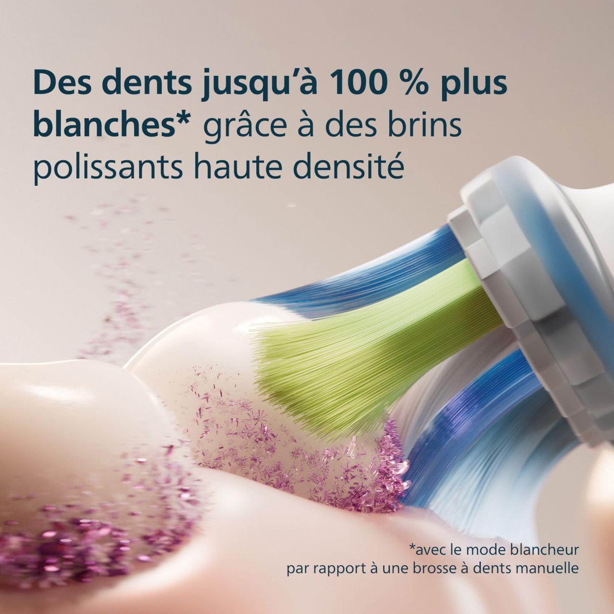 Voir la diapositive 3 : Philips Brossette dentaire Sonicare lot de 2 - HX9042/87 white Premium Plaque Defence C3