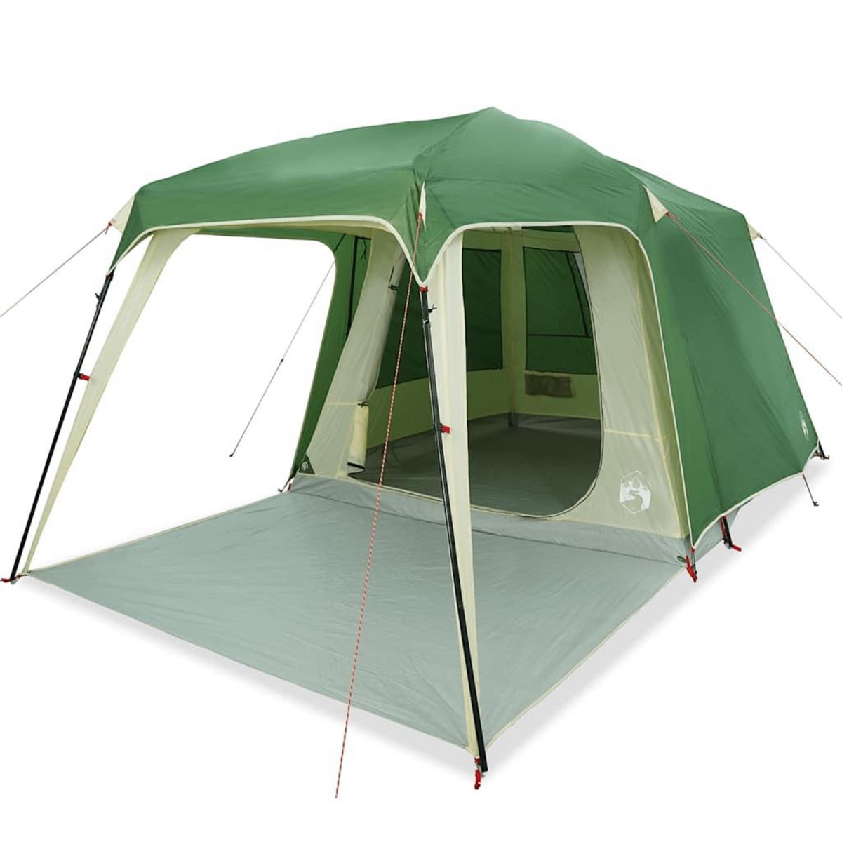 VIDAXL Tente de camping avec dome porche 5 personnes vert impermeable