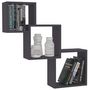 Voir la diapositive 3 : VIDAXL Etageres murales cubiques Gris 68x15x68 cm bois d'ingenierie