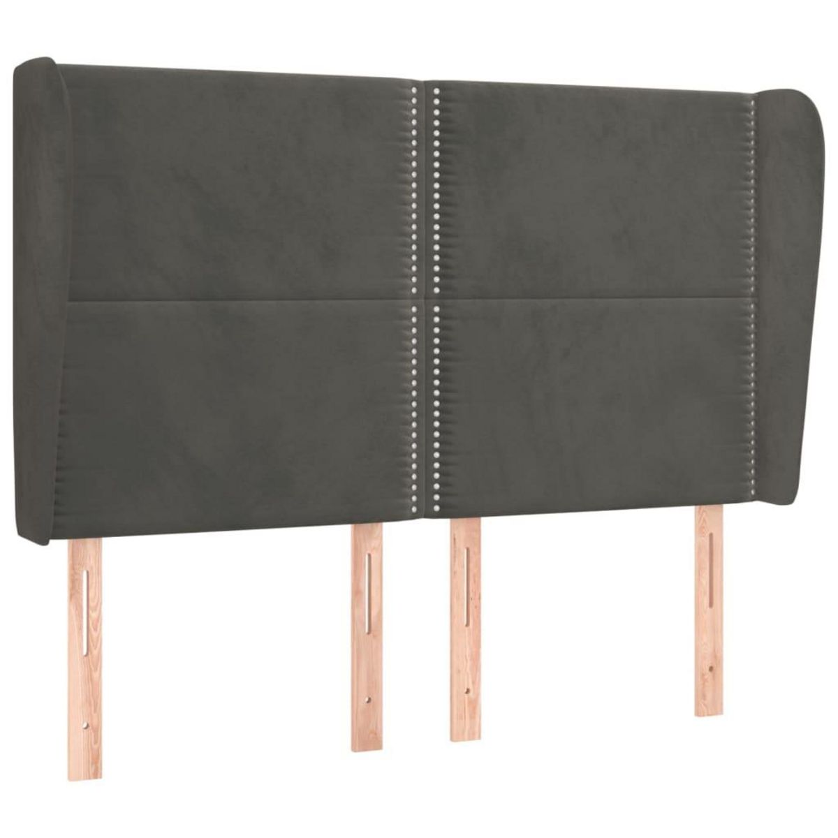 VIDAXL Tete de lit avec oreilles Gris fonce 147x23x118/128 cm Velours