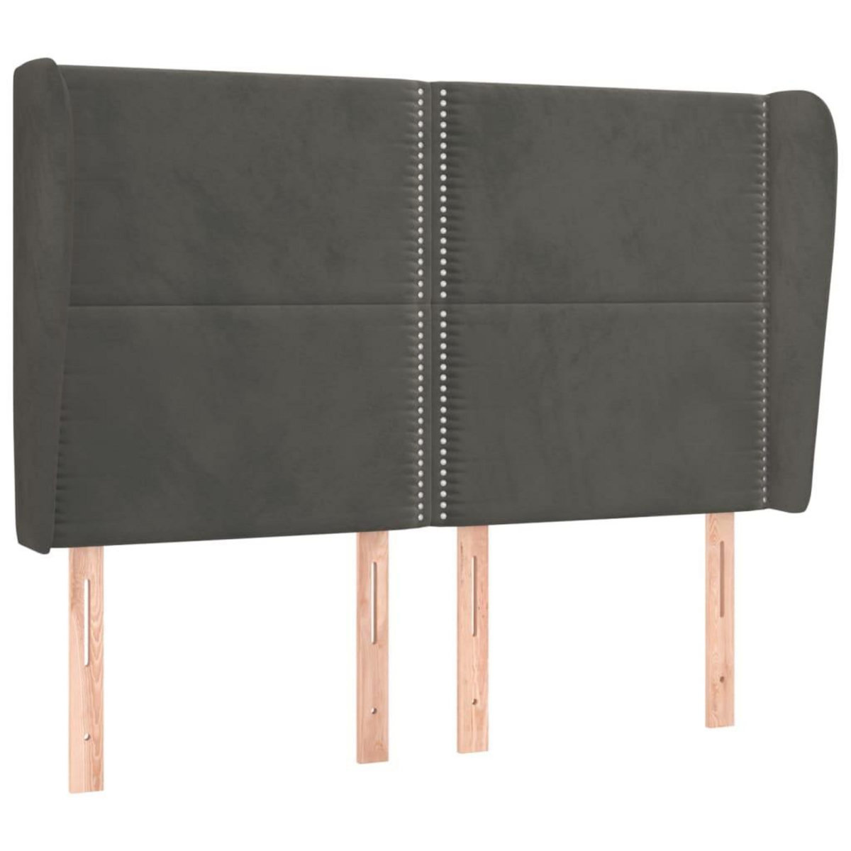 VIDAXL Tete de lit avec oreilles Gris fonce 147x23x118/128 cm Velours