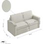Voir la diapositive 4 : Habitat et Jardin Canapé convertible express en tissu  Diana  - Couchage 140 cm - 3 places - Beige