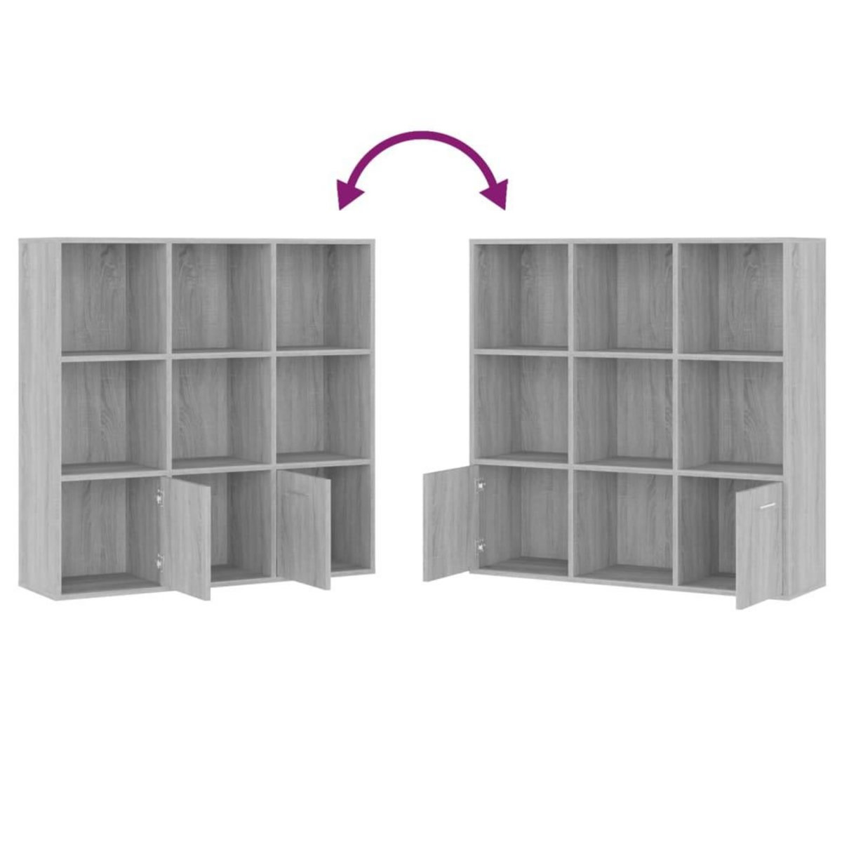 VIDAXL Armoire a livres Sonoma gris 98x30x98 cm