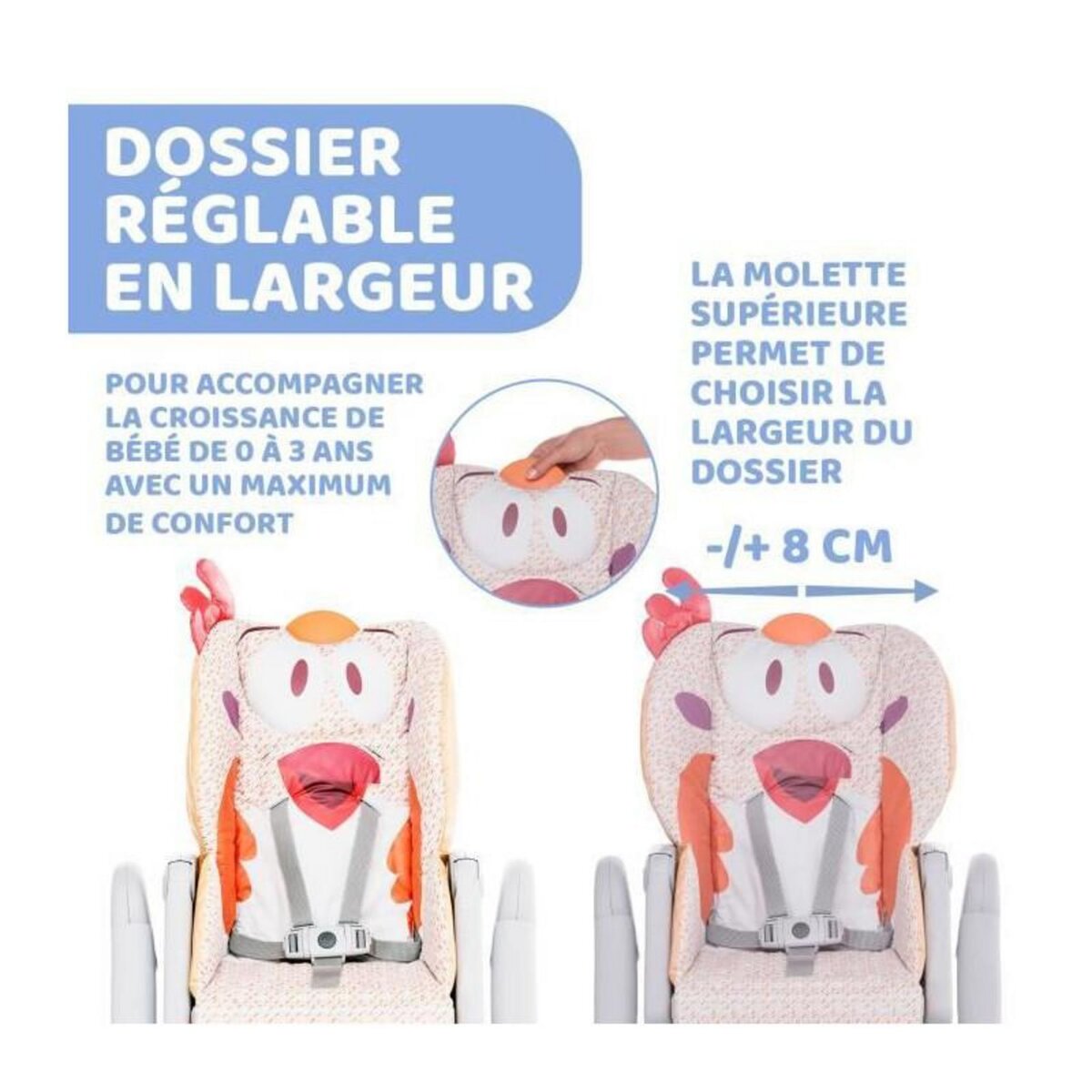 CHICCO CHICCO Chaise Haute Polly 2 Start - 4 Roues fancy chicken