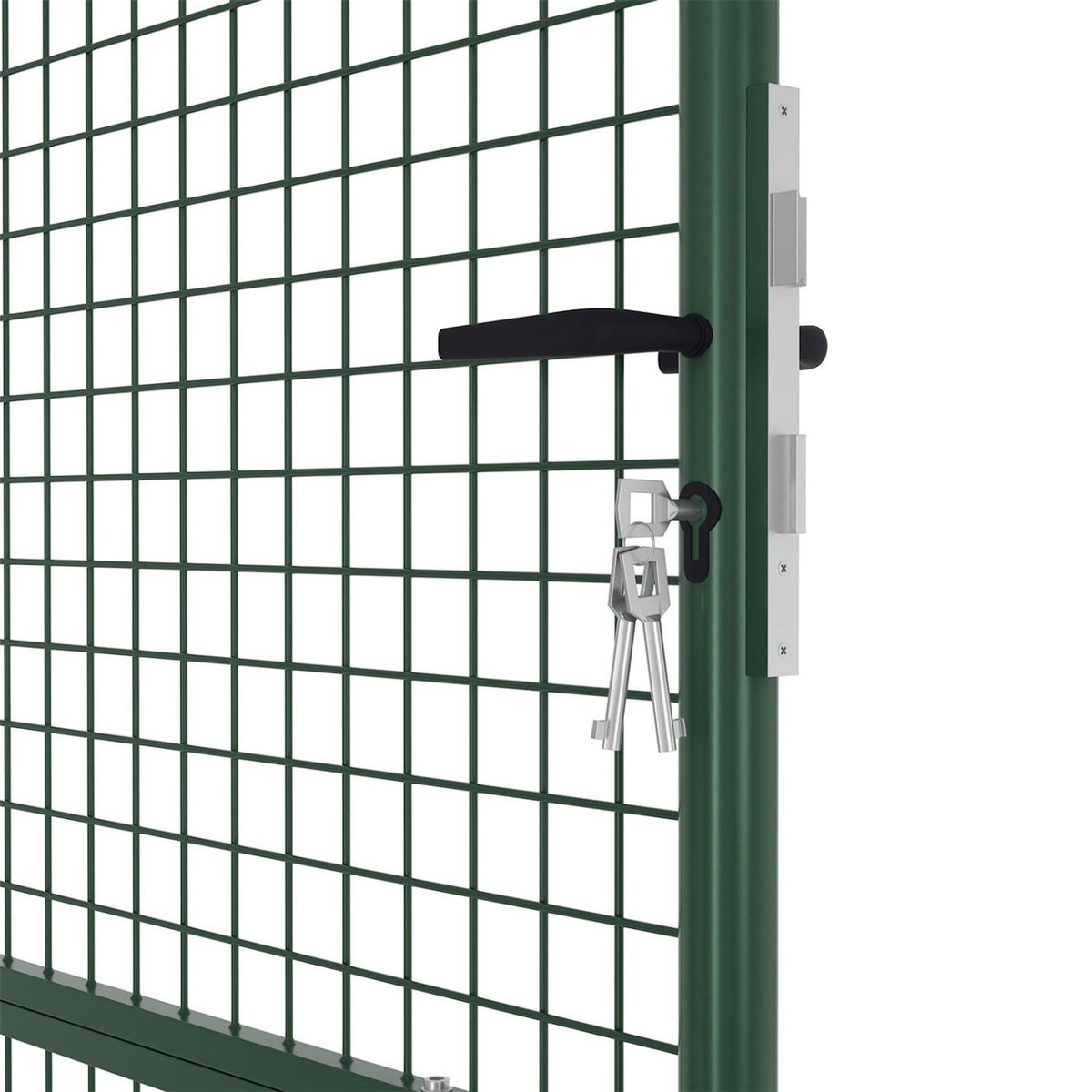 ID MARKET Portillon de jardin 105 x 175 cm en acier avec serrure et poignée vert