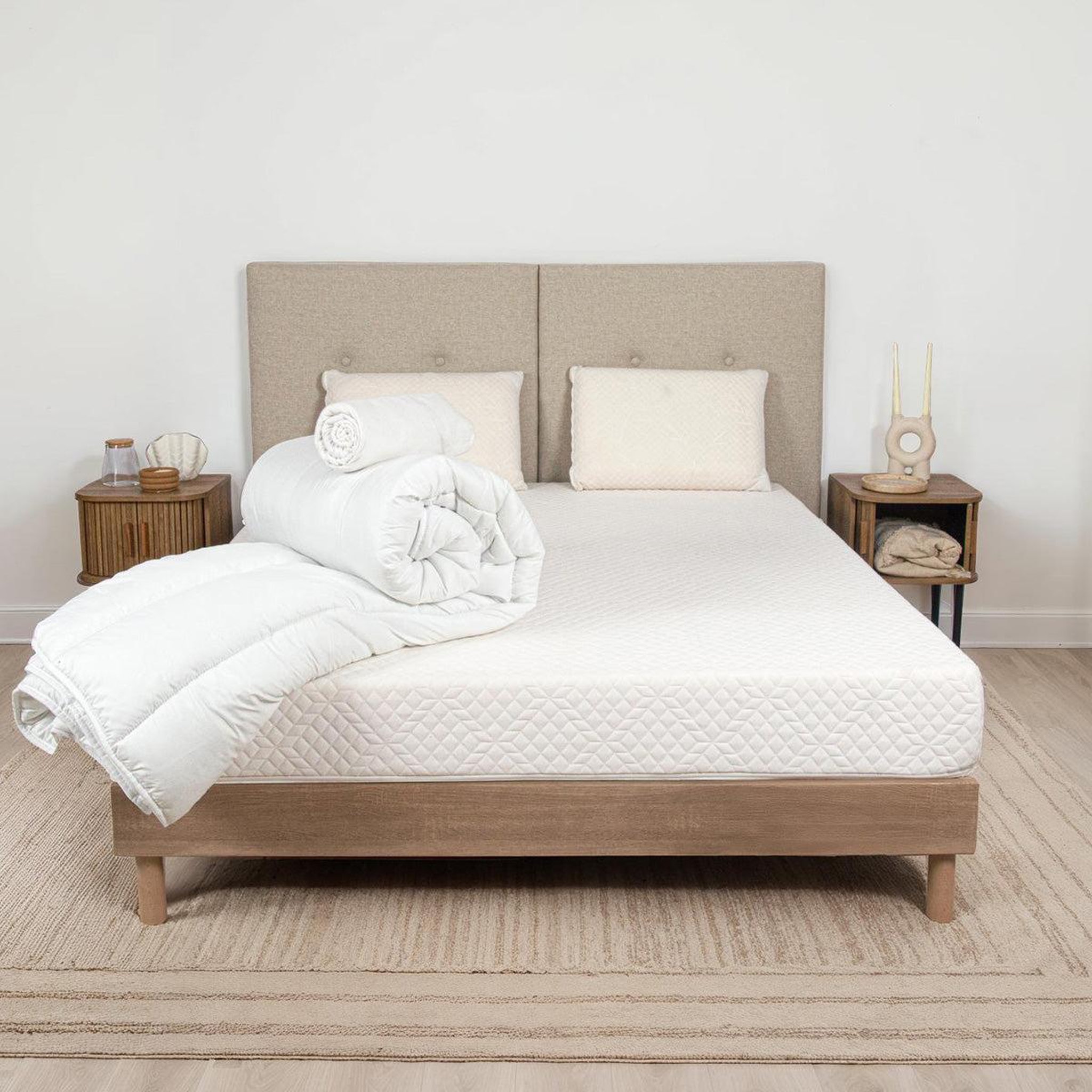 Voir la diapositive 2 : OLYMPE LITERIE Olympe literie | pack reverie protège matelas + couette + oreiller