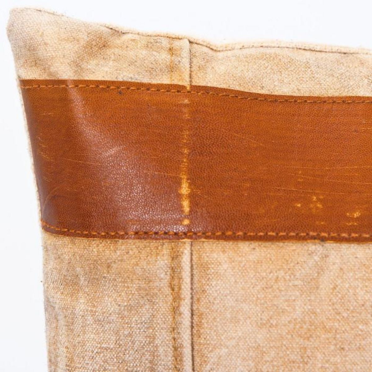 Paris Prix Coussin Déco Vintage Cuir  Seeds  50x50cm Beige