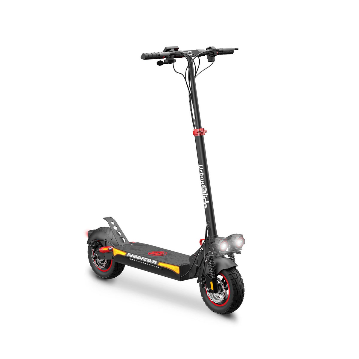 URBANGLIDE Trottinette Électrique  UrbanGlide ECROSS ONE ROUGE – 800W, 25 km/h, Autonomie 50 km, Pneu tout terrain 10  , Batterie 48V/10.4Ah - 22Kg
