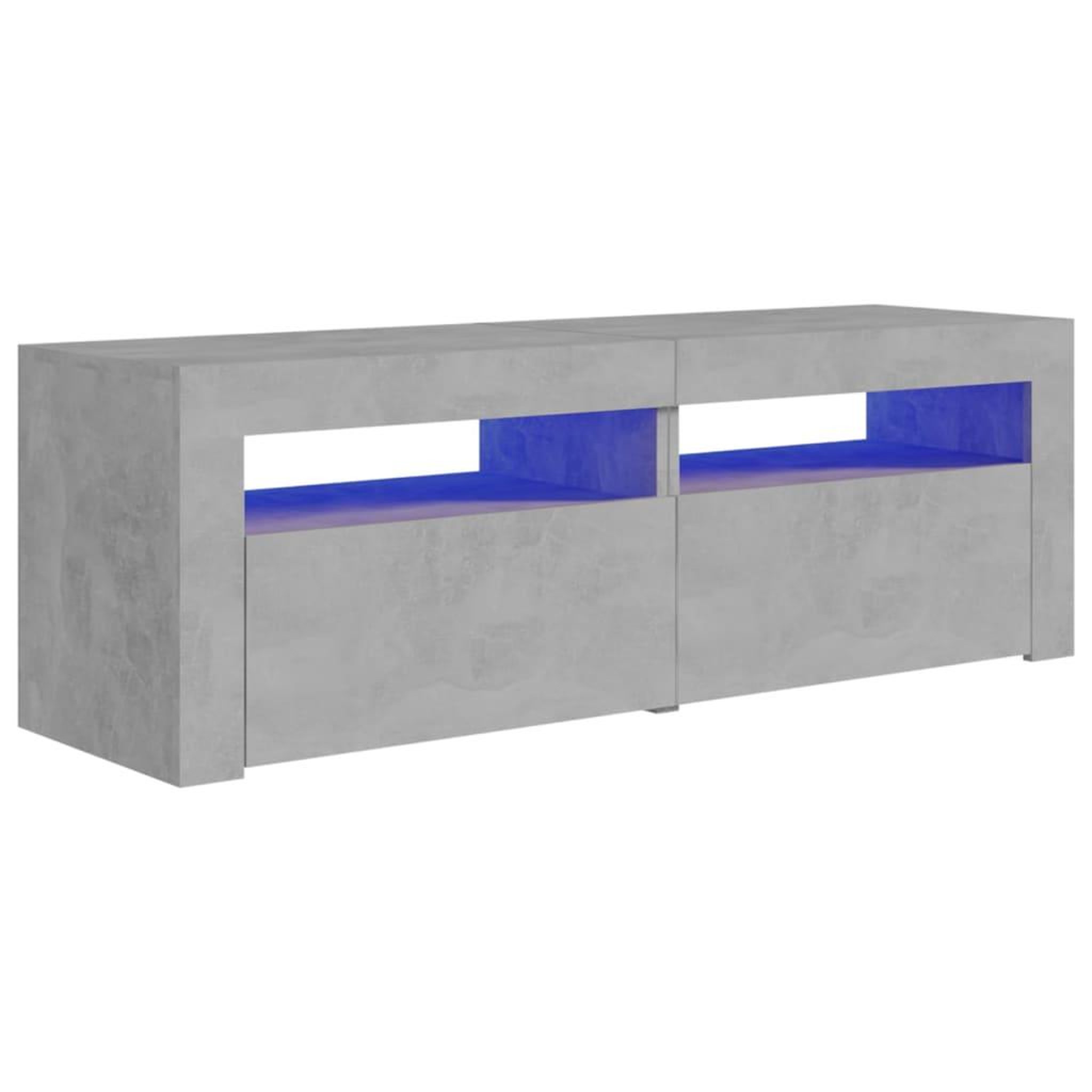 Voir la diapositive 2 : VIDAXL Meuble TV avec lumieres LED gris beton 120x35x40 cm