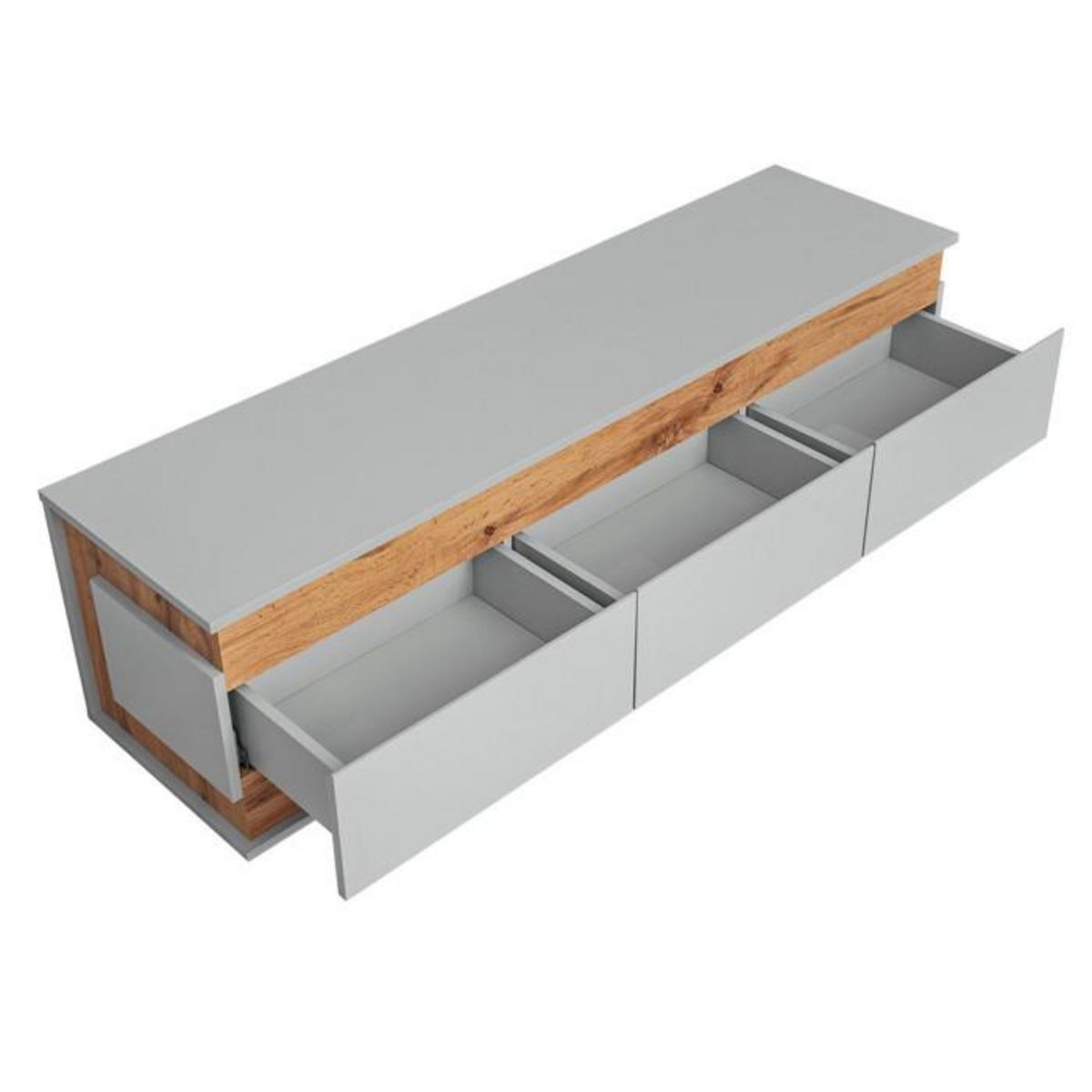 Paris Prix Meuble TV 3 Tiroirs  Berlin  150cm Gris & Naturel