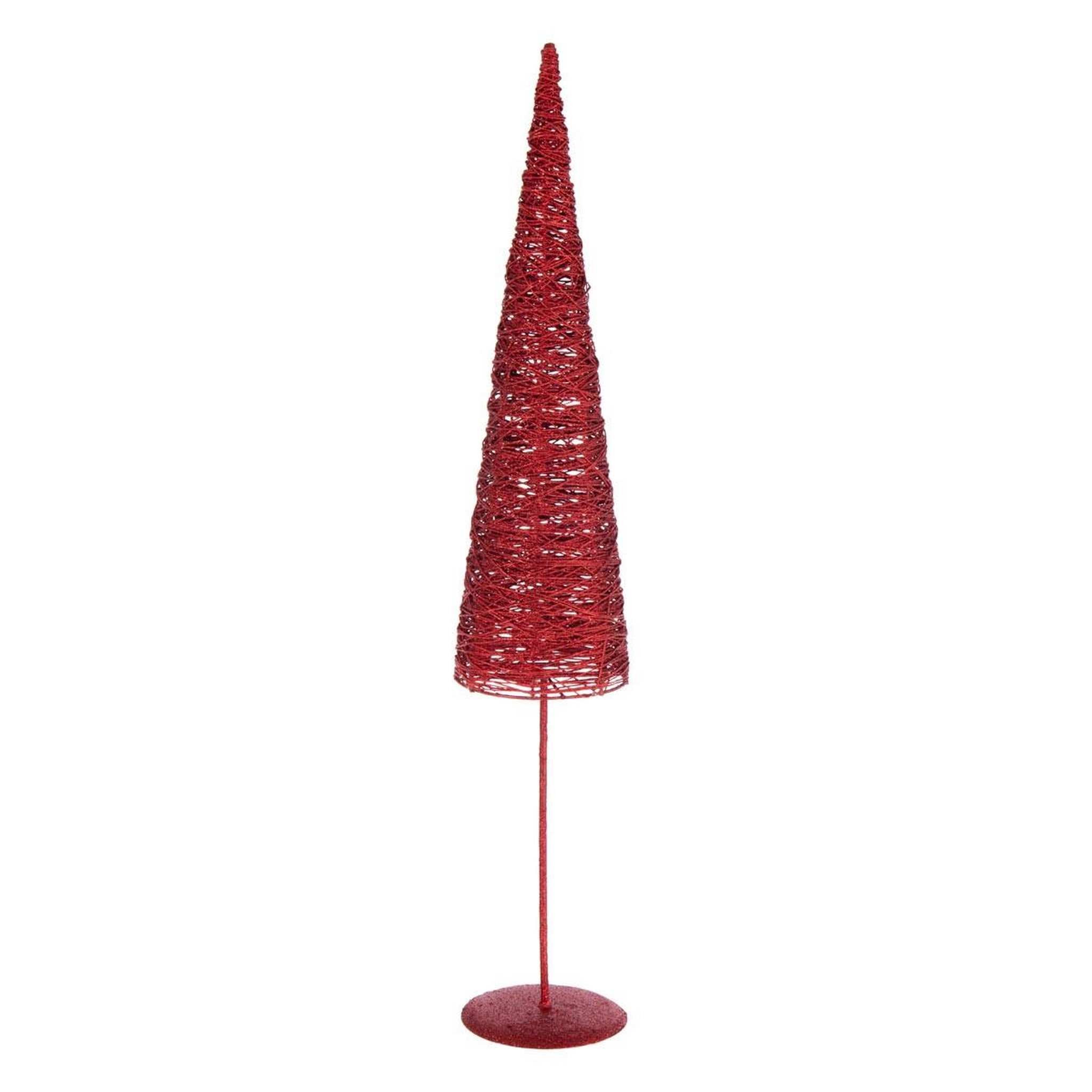 J-LINE Sapin de noël sur socle  glitter  85cm rouge