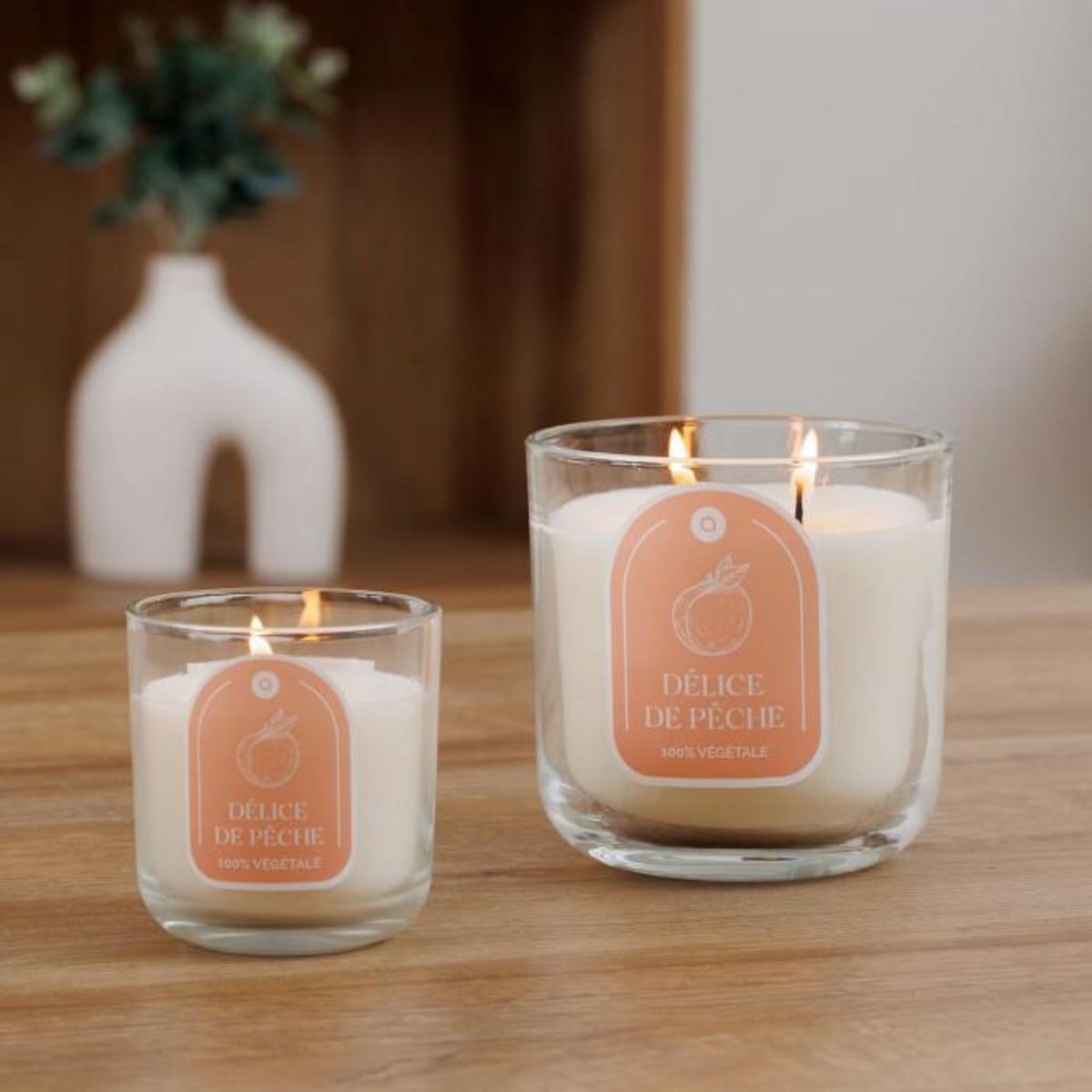 ATMOSPHERA Bougie Parfumée en Verre  Floa  115g Pêche